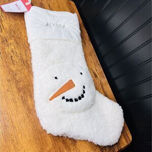 Pottery Barn Kids ALYSSA Sherpa Snowman Cozy Critter Christmas Stocking MONO